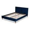 Baxton Studio Frida Royal Blue Velvet Upholstered Queen Size Bed 157-9571
